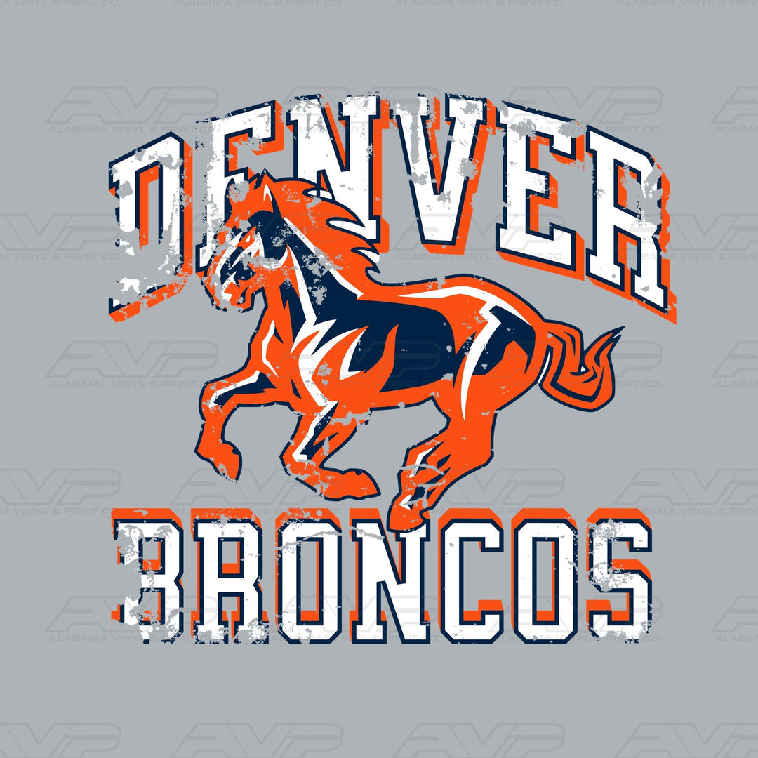 Denver Broncos Distressed Horse — watermarked design preview