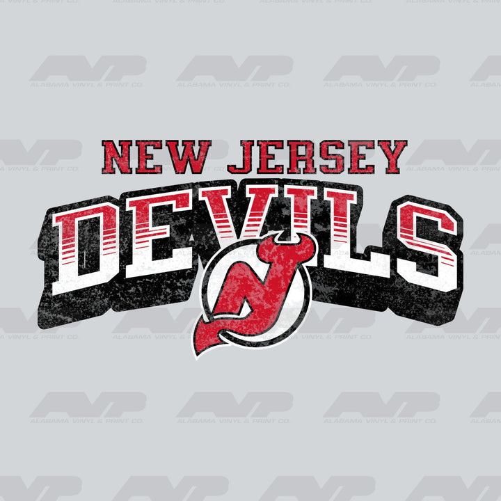 New Jersey Devils Classic Distressed Alabama Vinyl & Print Co.