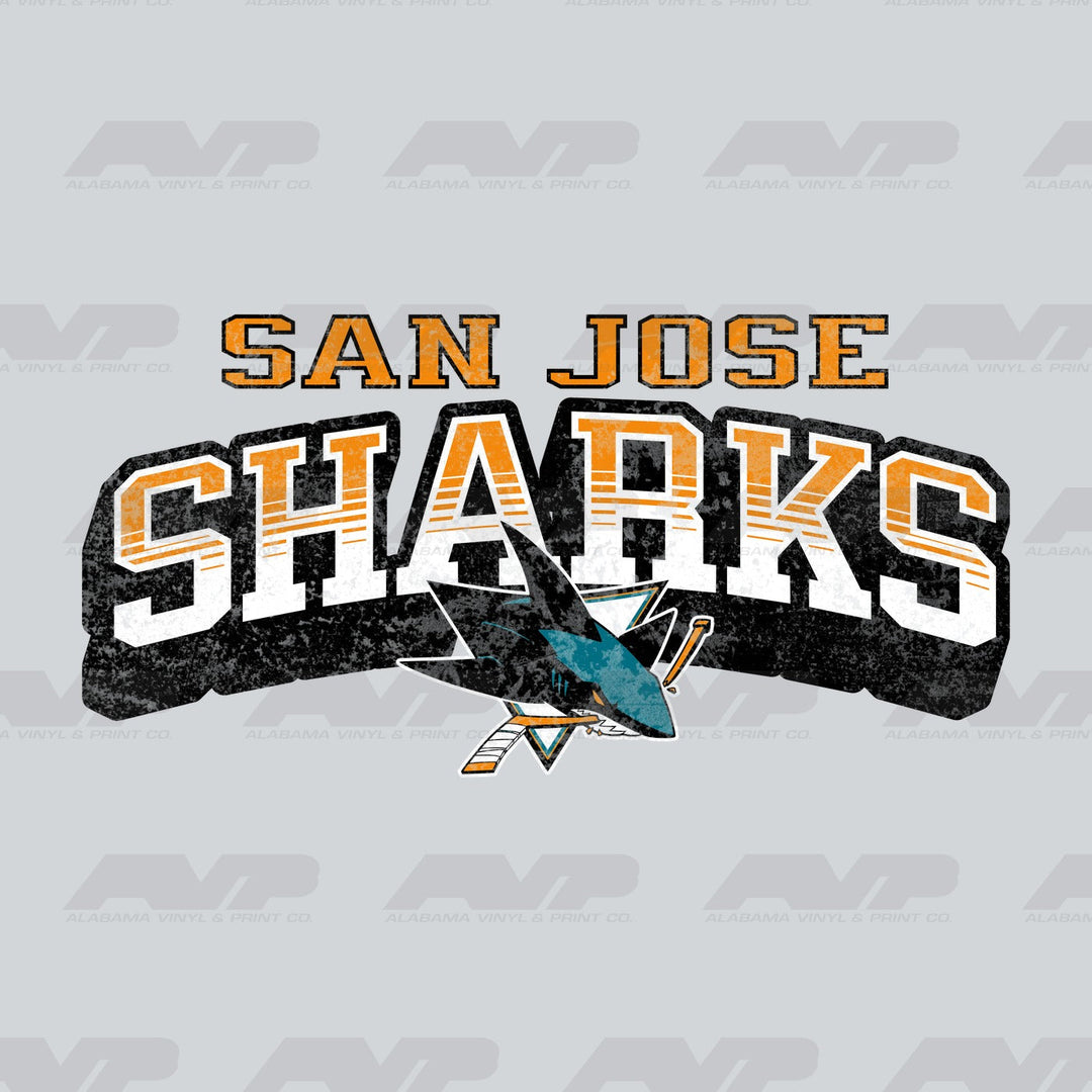 San Jose Sharks Classic Distressed Alabama Vinyl & Print Co.