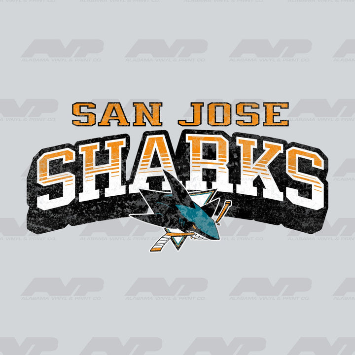 San Jose Sharks Classic Distressed Alabama Vinyl & Print Co.