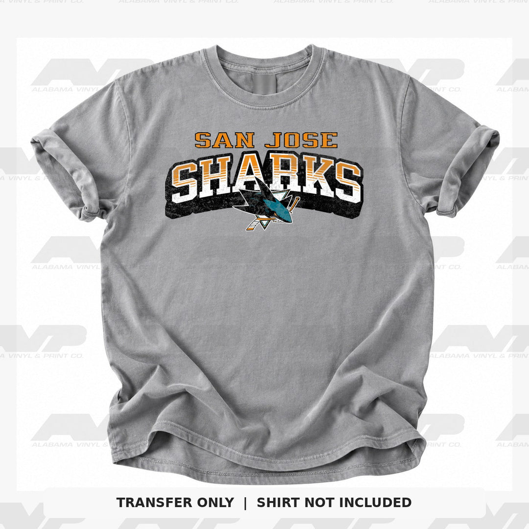 San Jose Sharks Classic Distressed Alabama Vinyl & Print Co.