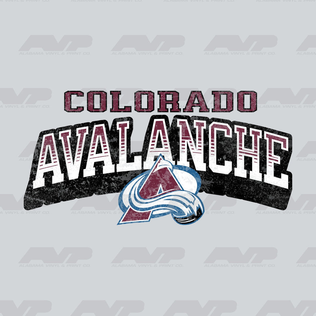 Colorado Avalanche Classic Distressed Alabama Vinyl & Print Co.