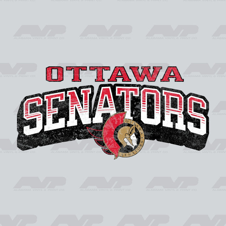 Ottawa Senators Classic Distressed Alabama Vinyl & Print Co.