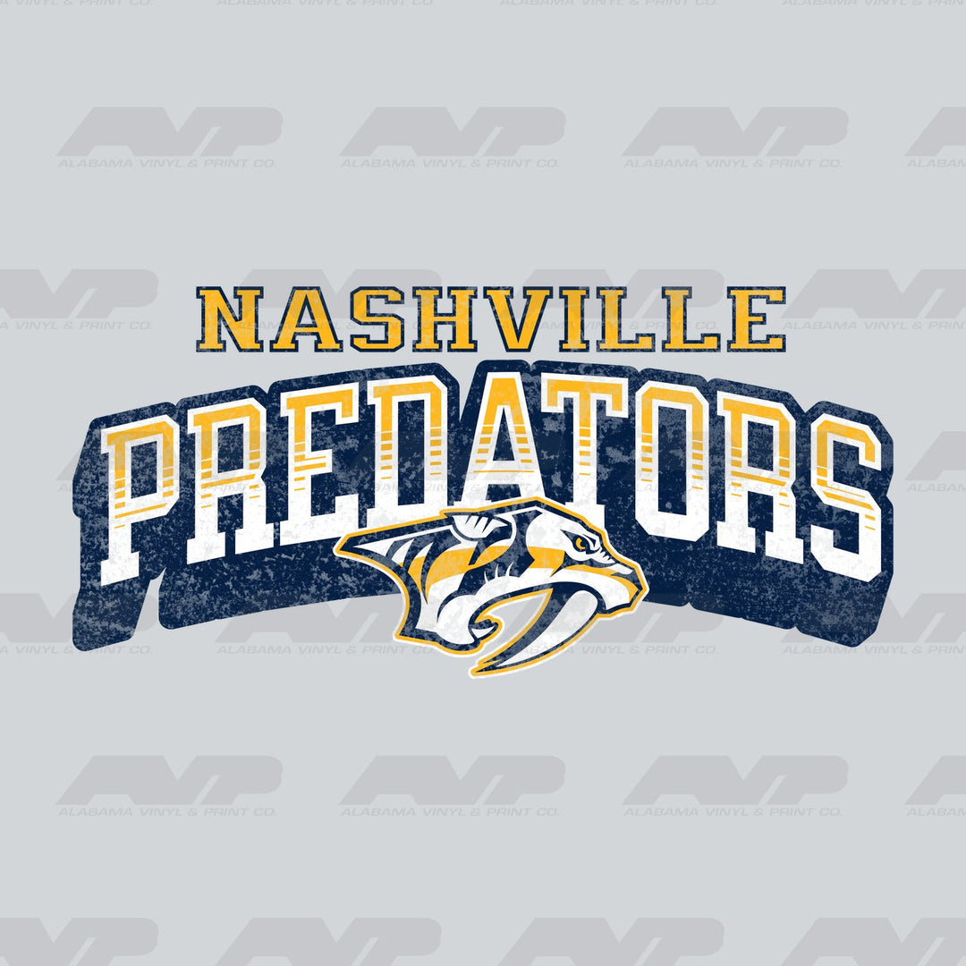 Nashville Predators Classic Distressed Alabama Vinyl & Print Co.