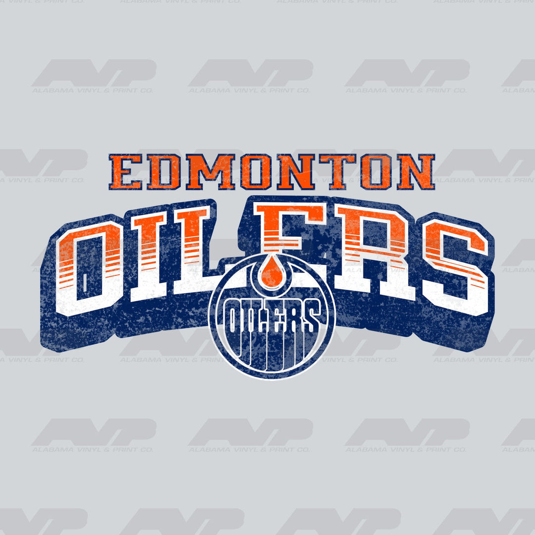 Edmonton Oilers Classic Distressed Alabama Vinyl & Print Co.