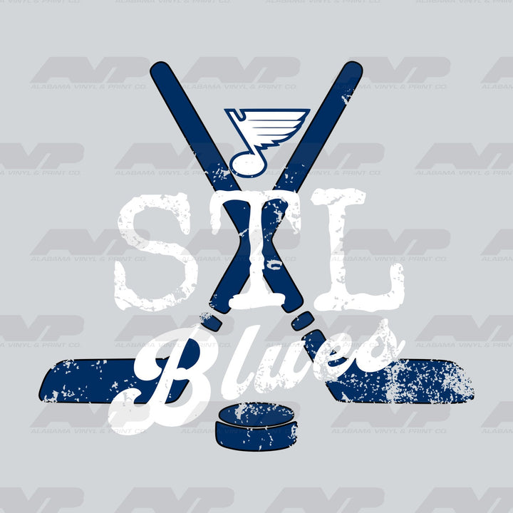 St. Louis Blues Crossed Sticks Alabama Vinyl & Print Co.
