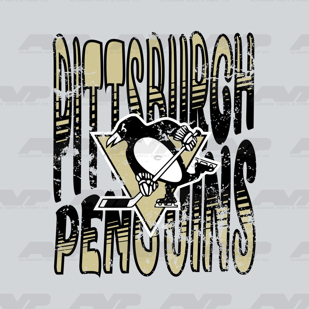 Pittsburgh Penguins Tall Distressed Alabama Vinyl & Print Co.