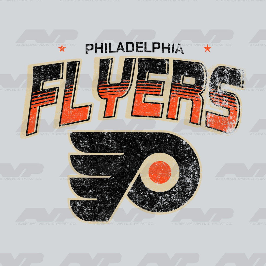 Philadelphia Flyers Distressed Puck Alabama Vinyl & Print Co.
