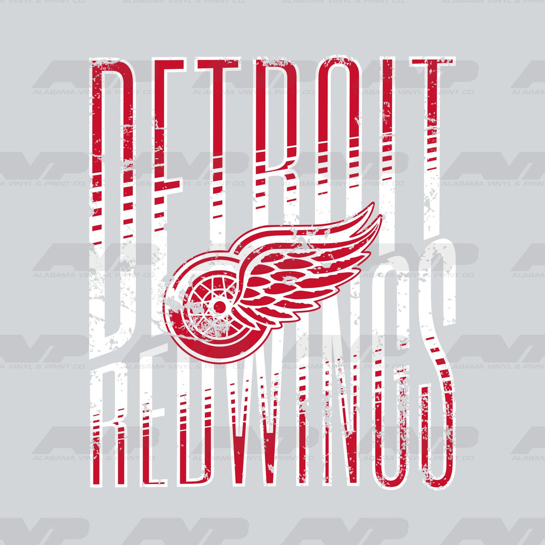 Detroit Red Wings Tall Distressed Alabama Vinyl & Print Co.