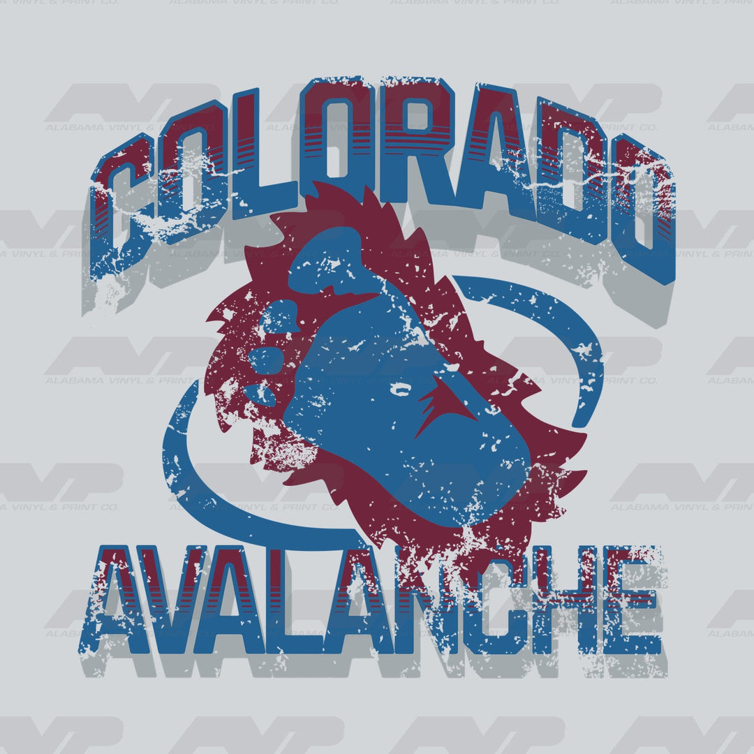 Colorado Avalanche Distressed Puck Alabama Vinyl & Print Co.