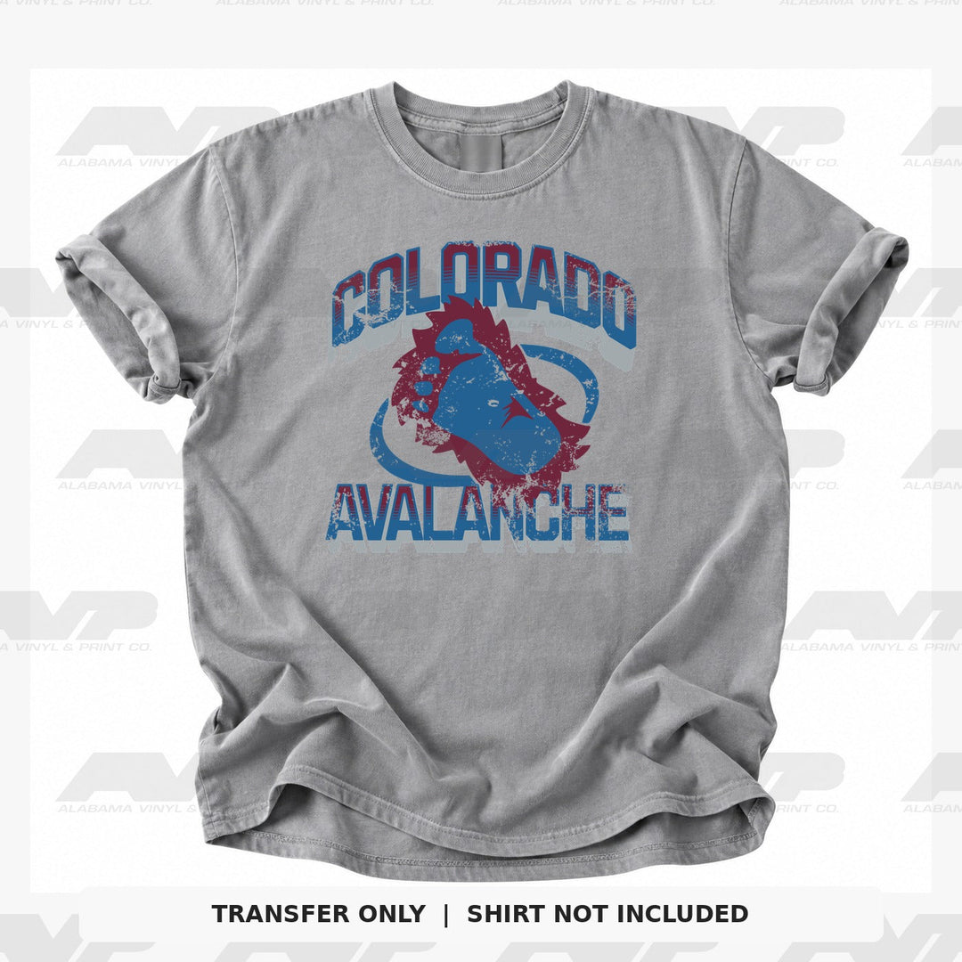 Colorado Avalanche Distressed Puck Alabama Vinyl & Print Co.