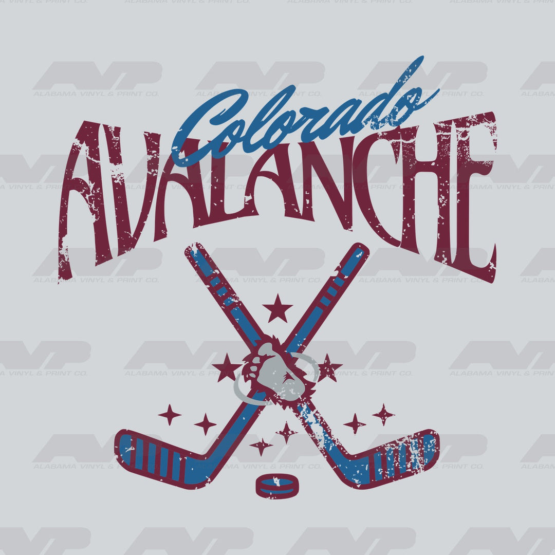 Colorado Avalanche Crossed Sticks Alabama Vinyl & Print Co.