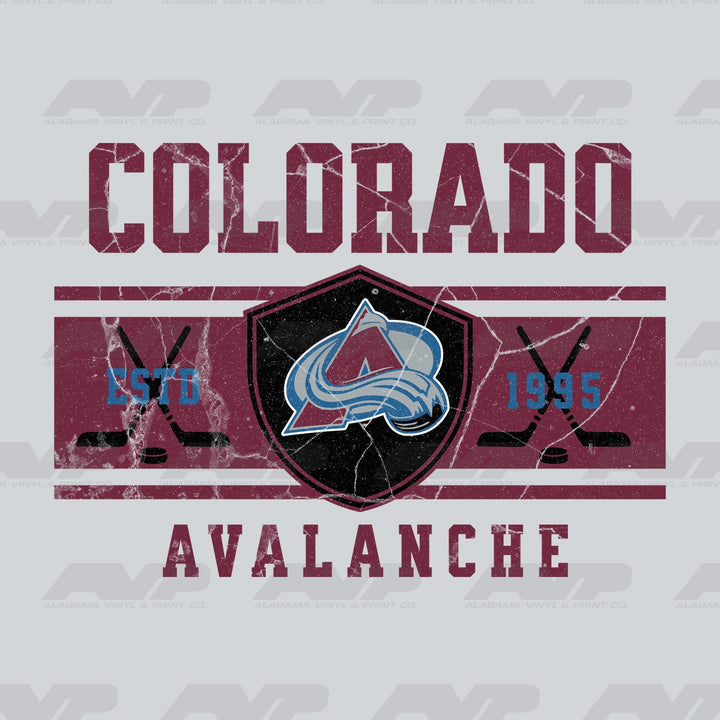 Colorado Avalanche Shield 1995 Alabama Vinyl & Print Co.