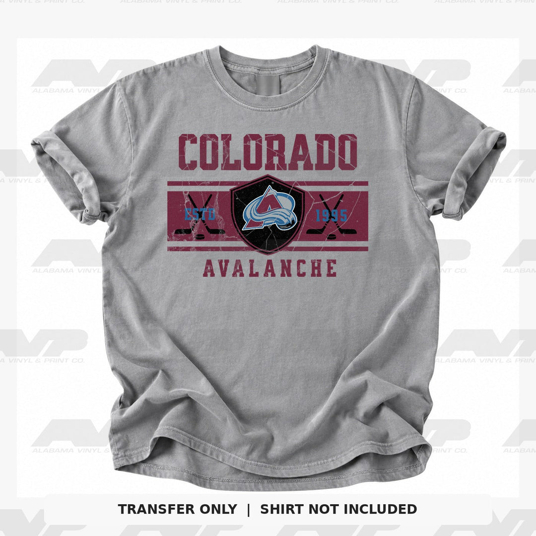 Colorado Avalanche Shield 1995 Alabama Vinyl & Print Co.
