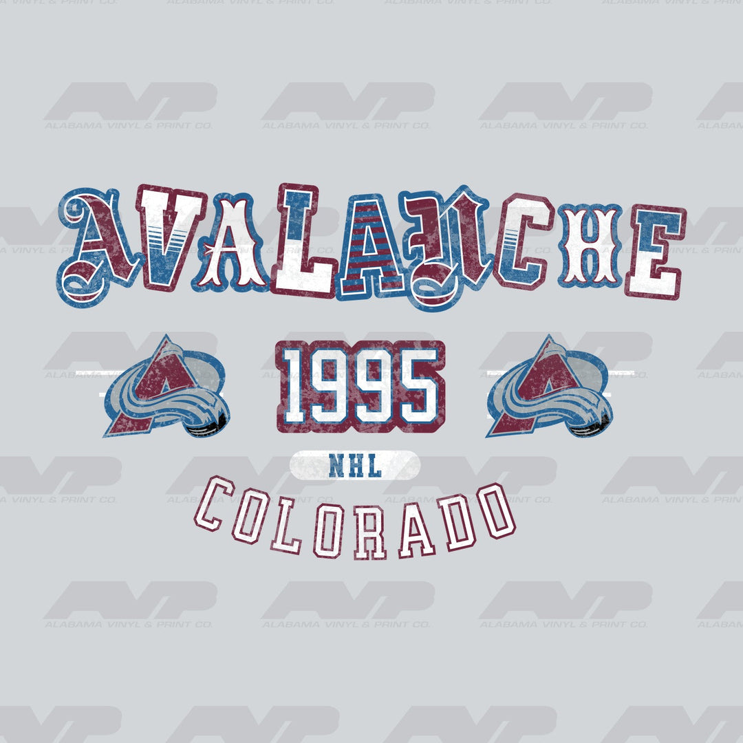 Colorado Avalanche Avalanche 1995 Alabama Vinyl & Print Co.