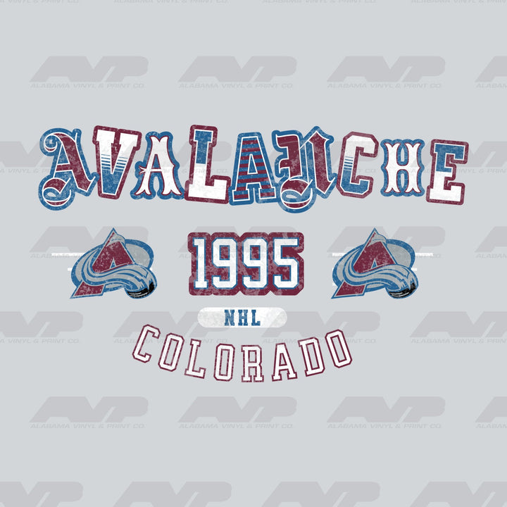 Colorado Avalanche Avalanche 1995 Alabama Vinyl & Print Co.