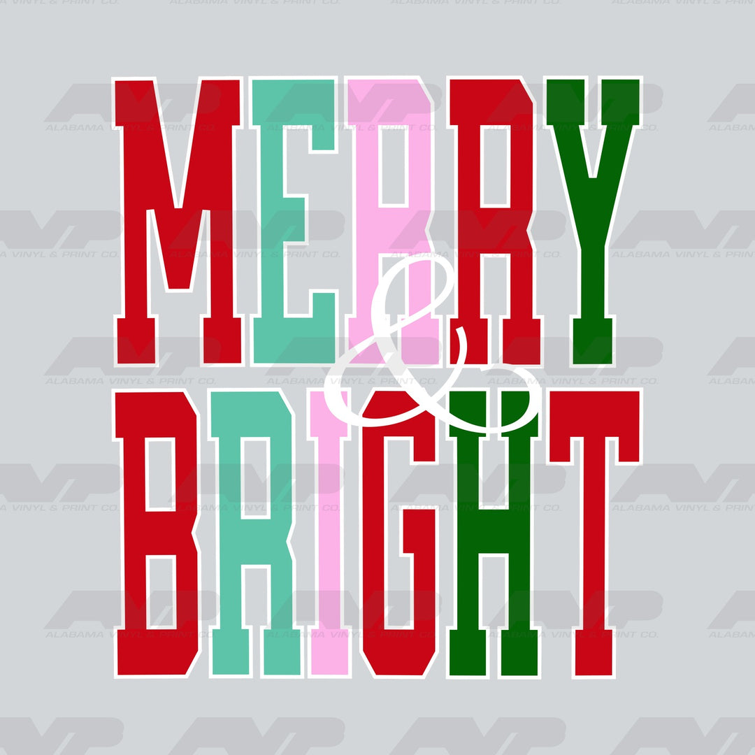 Merry & Bright Color Block Alabama Vinyl & Print Co.