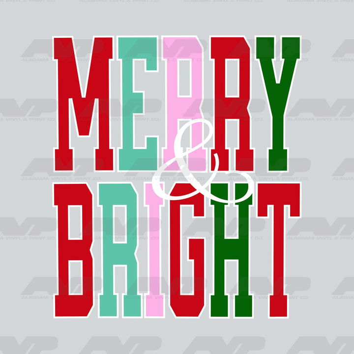 Merry & Bright Color Block Alabama Vinyl & Print Co.
