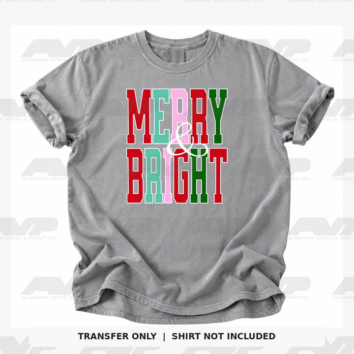 Merry & Bright Color Block Alabama Vinyl & Print Co.