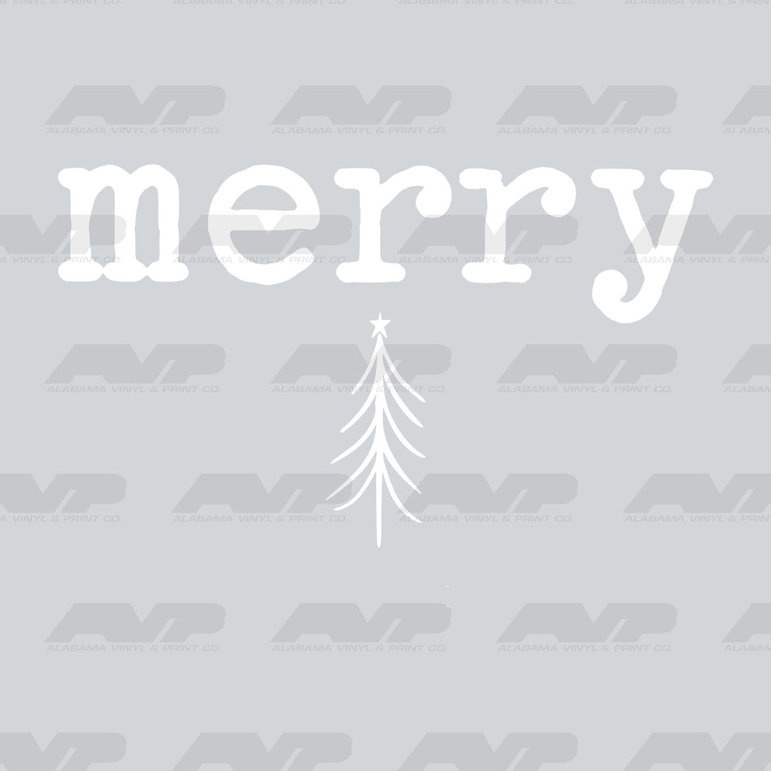 Merry Skinny Tree White Alabama Vinyl & Print Co.
