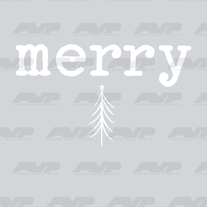 Merry Skinny Tree White Alabama Vinyl & Print Co.