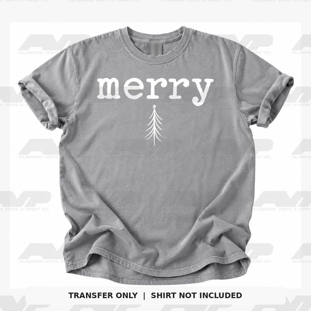 Merry Skinny Tree White Alabama Vinyl & Print Co.