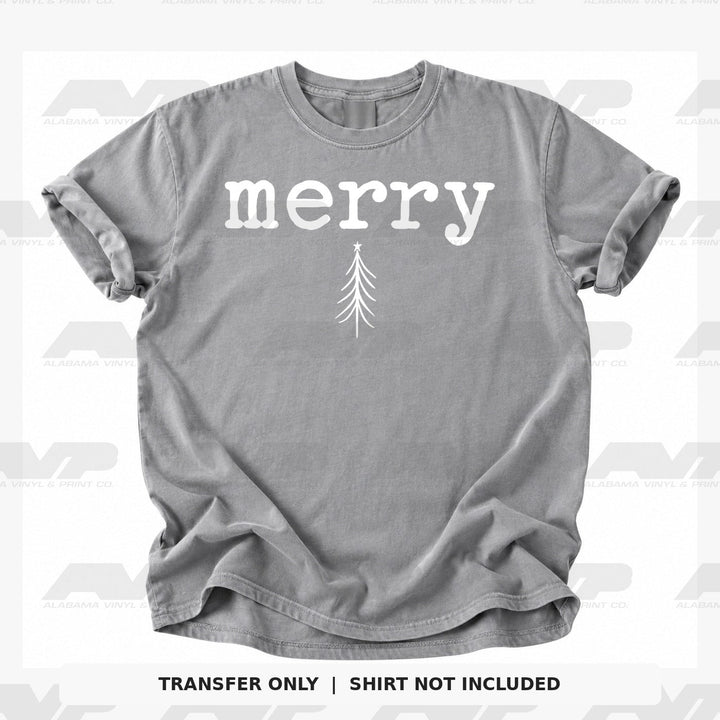 Merry Skinny Tree White Alabama Vinyl & Print Co.