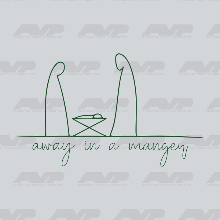 Away In a Manger Green Alabama Vinyl & Print Co.