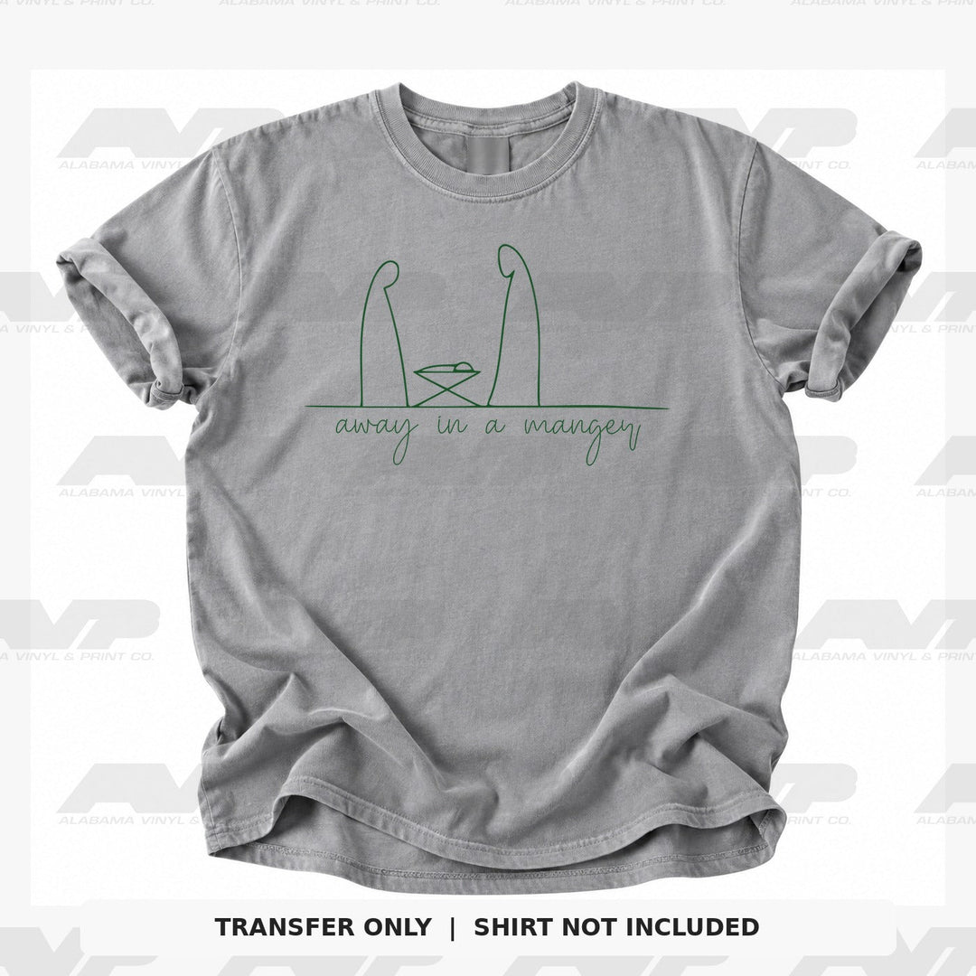 Away In a Manger Green Alabama Vinyl & Print Co.