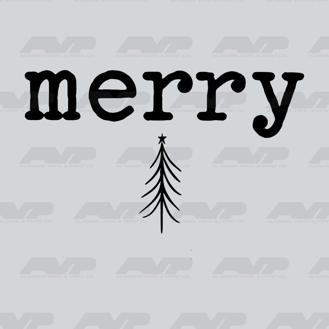 Merry Skinny Tree Black Alabama Vinyl & Print Co.