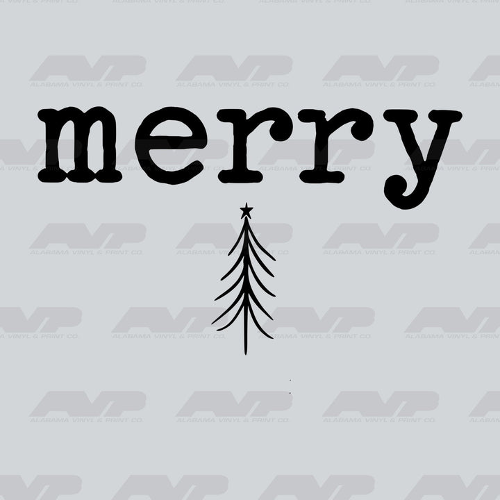 Merry Skinny Tree Black Alabama Vinyl & Print Co.
