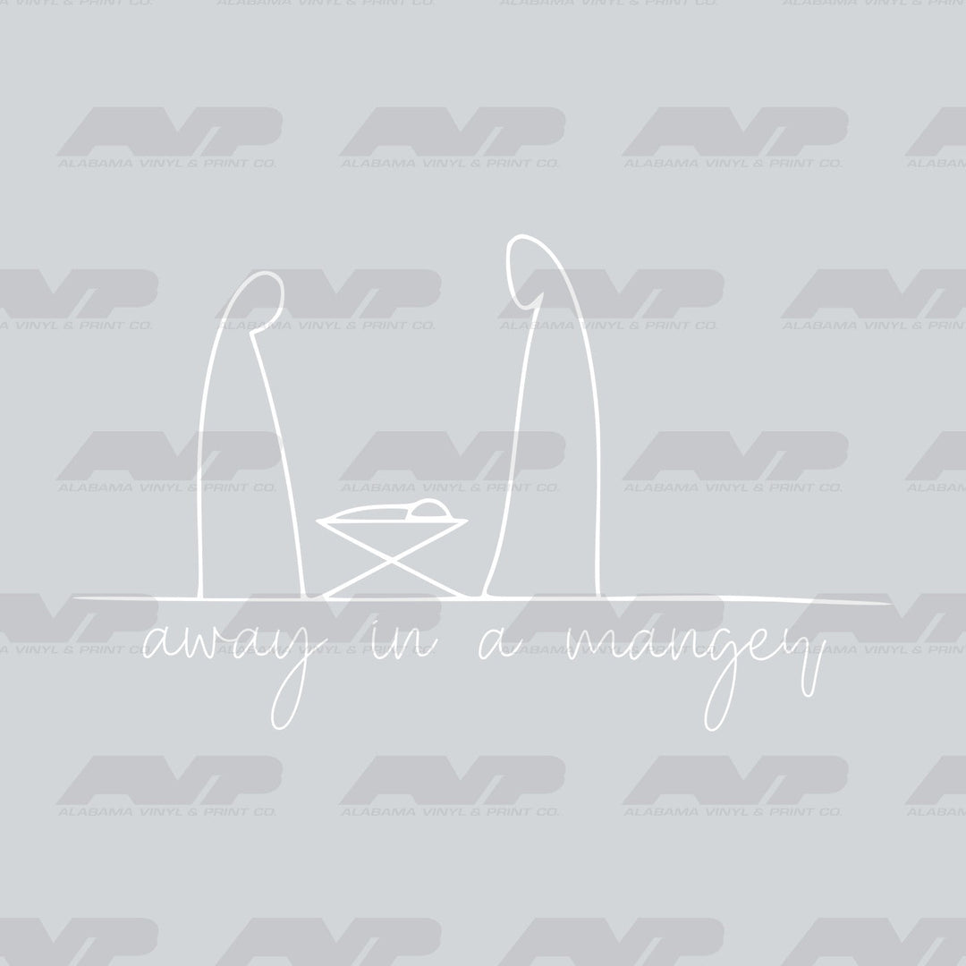 Away In a Manger White Alabama Vinyl & Print Co.