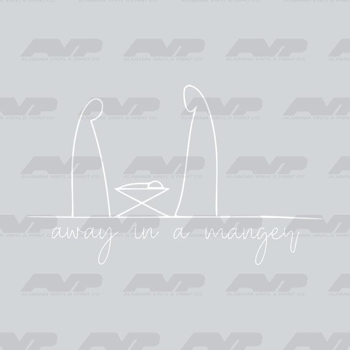 Away In a Manger White Alabama Vinyl & Print Co.