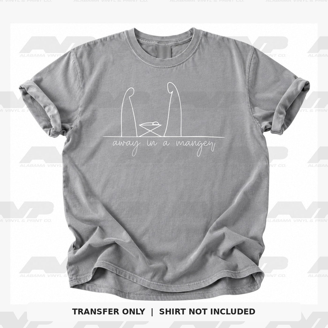 Away In a Manger White Alabama Vinyl & Print Co.