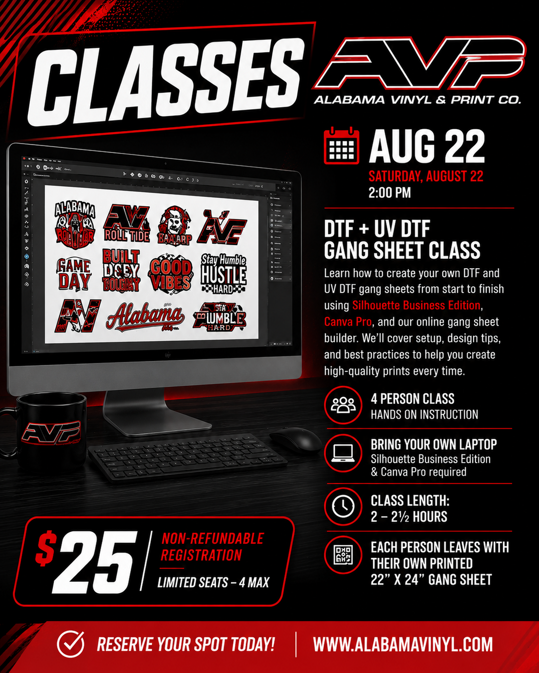 DTF & UV DTF Gang Sheet Building Class - August 22 Alabama Vinyl