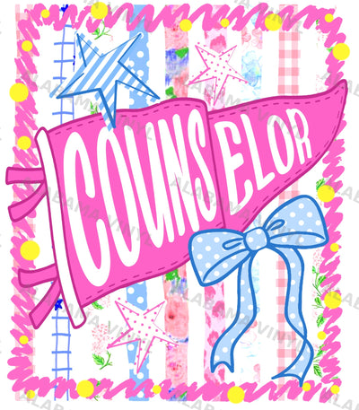 Counselor Pink Pennant Ready to Press Transfer Alabama Vinyl