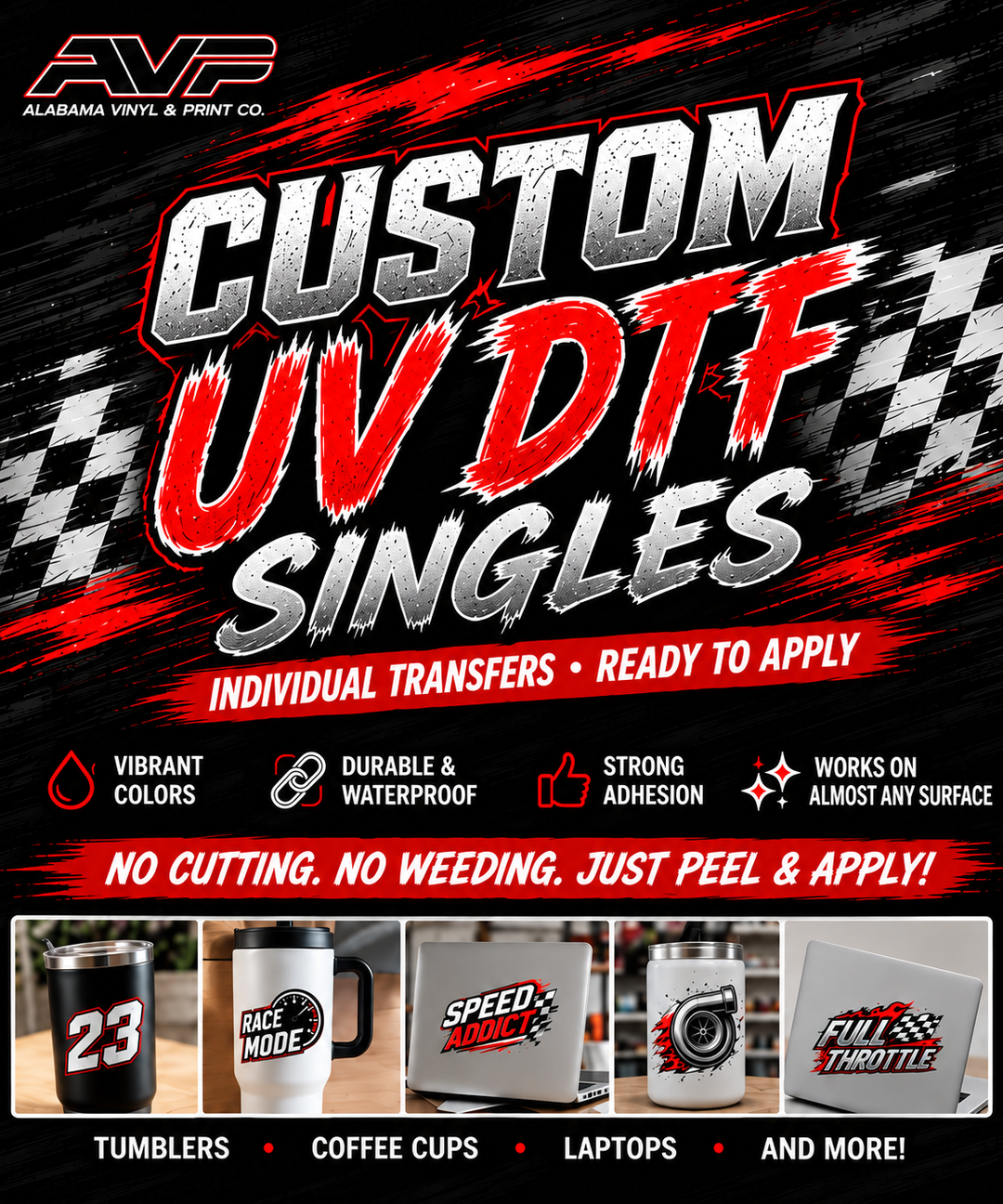 Custom UV DTF Singles - Upload Your Own Alabama Vinyl & Print Co.