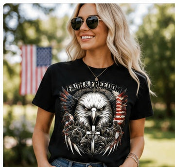 Faith & Freedom Eagle - Ready-to-Press DTF Transfer Alabama Vinyl