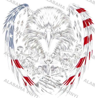Faith & Freedom Eagle - Ready-to-Press DTF Transfer Alabama Vinyl