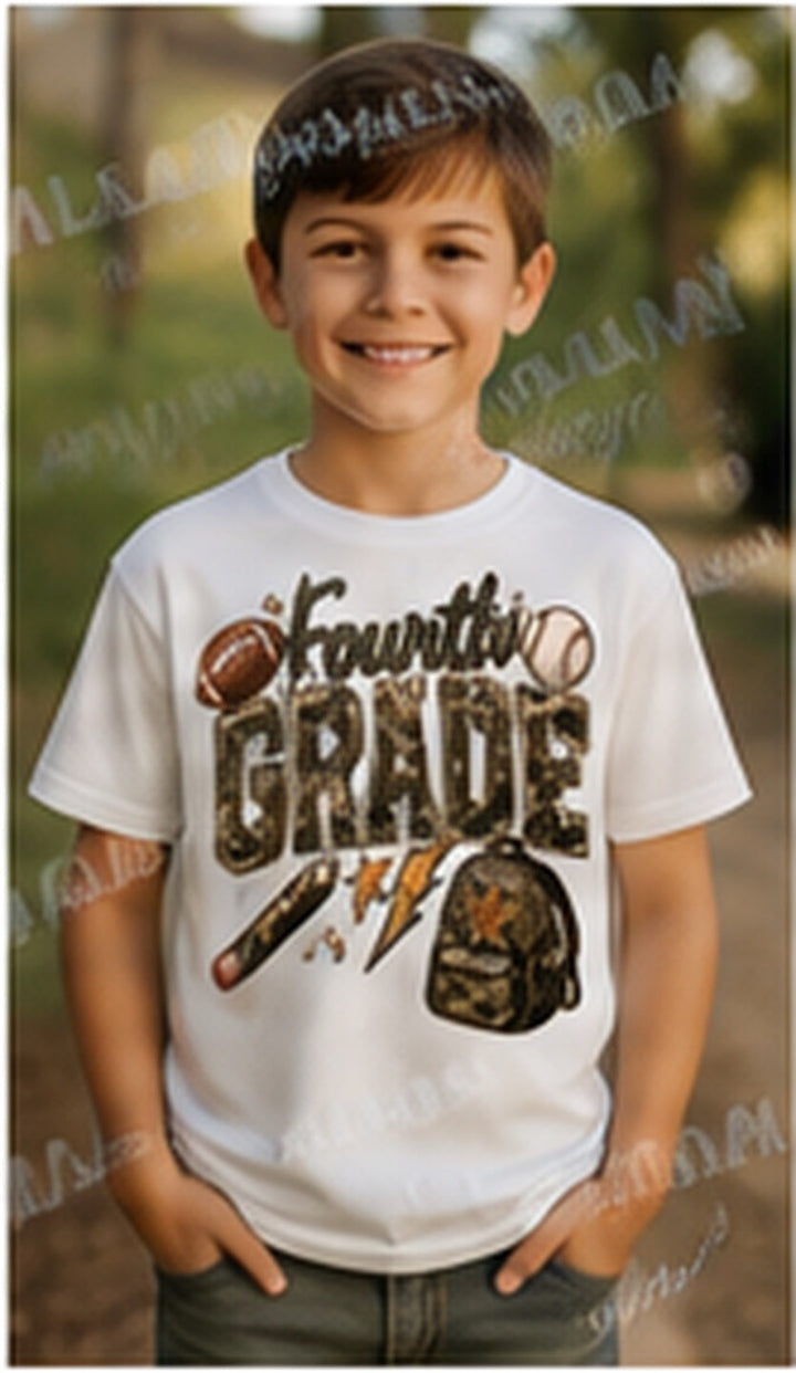Fourth Grade Camo - Ready-to-Press DTF Transfer Alabama Vinyl