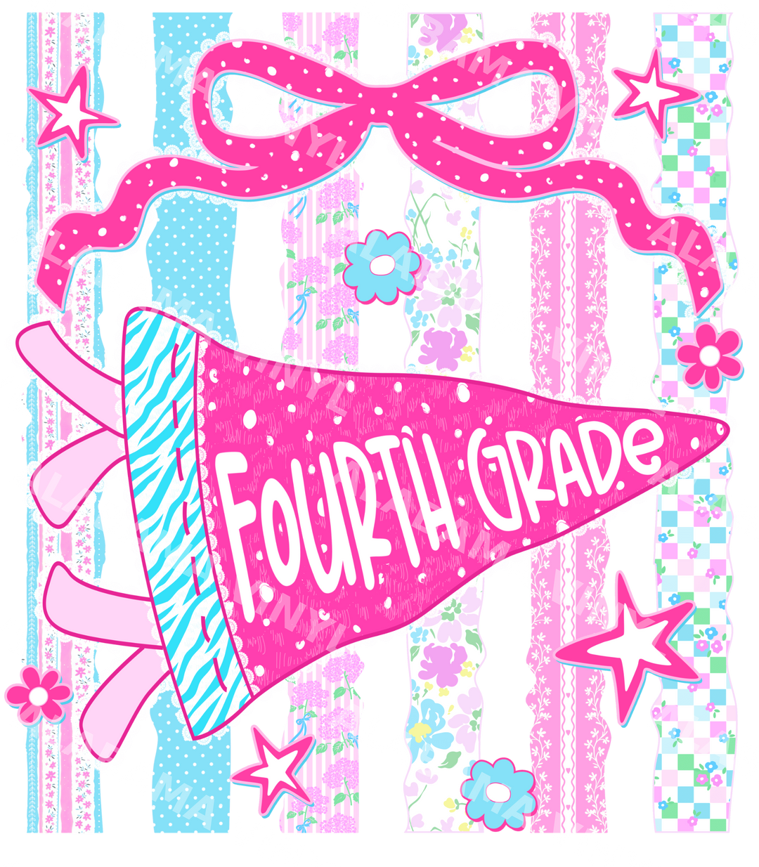 Fourth Grade Pennant - Ready-to-Press DTF Transfer Alabama Vinyl