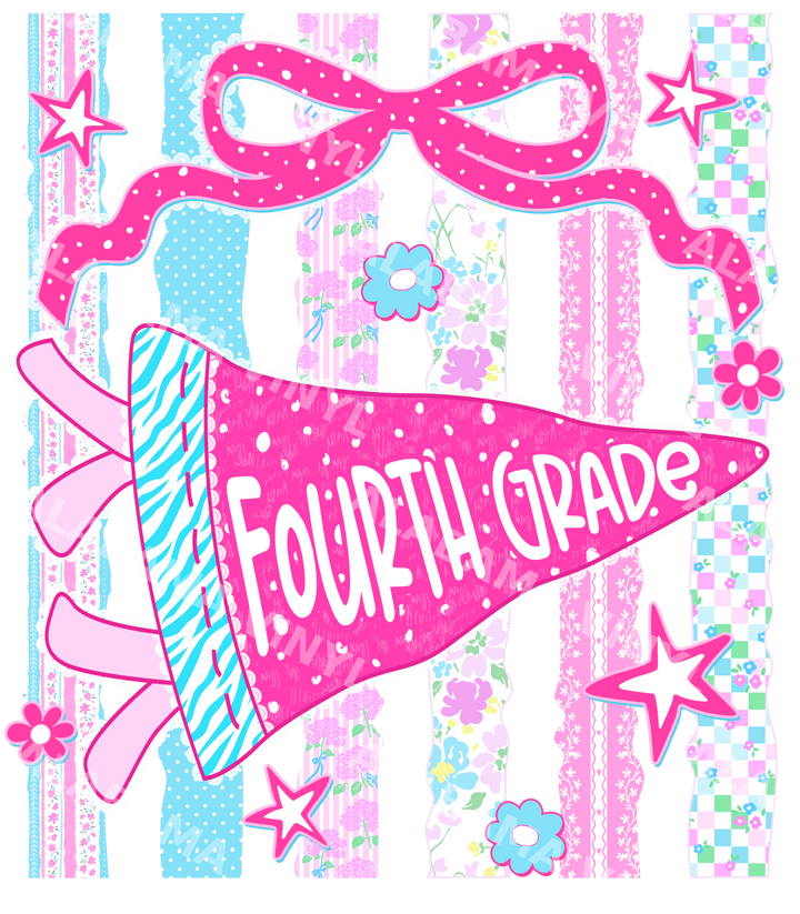 Fourth Grade Pennant - Ready-to-Press DTF Transfer Alabama Vinyl