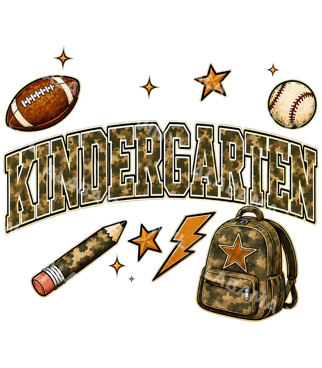 Kindergarten Camo Arch - Ready-to-Press DTF Transfer Alabama Vinyl