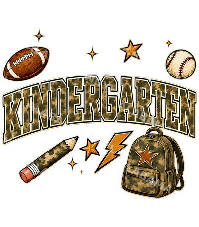 Kindergarten Camo Arch - Ready-to-Press DTF Transfer Alabama Vinyl