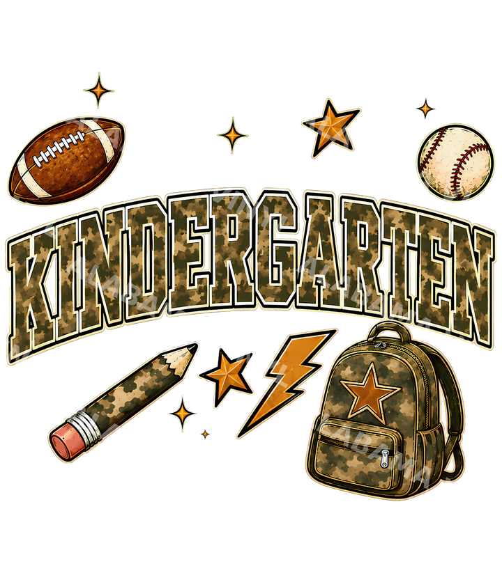 Kindergarten Camo Arch - Ready-to-Press DTF Transfer Alabama Vinyl