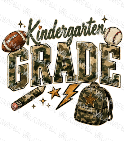 Kindergarten Camo - Ready-to-Press DTF Transfer Alabama Vinyl