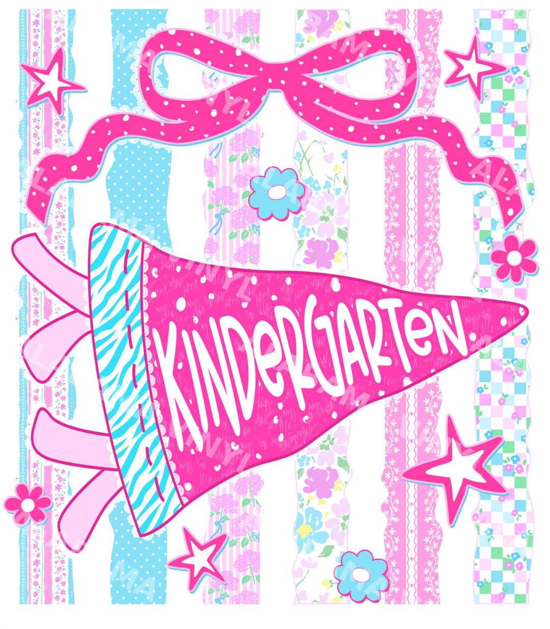 Kindergarten Pennant - Ready-to-Press DTF Transfer Alabama Vinyl