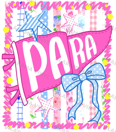 Para Pink Pennant Ready to Press Transfer Alabama Vinyl