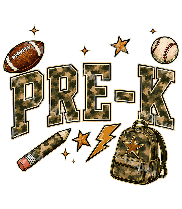 Pre-K Camo Block - Ready-to-Press DTF Transfer Alabama Vinyl