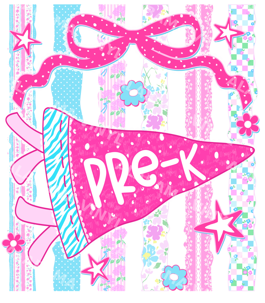 Pre-K Pennant - Ready-to-Press DTF Transfer Alabama Vinyl
